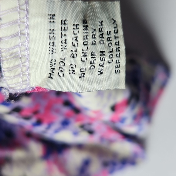 UNICA hiya Pink, purple, white, black pattern blouse cap sleeve Small - Picture 13 of 15